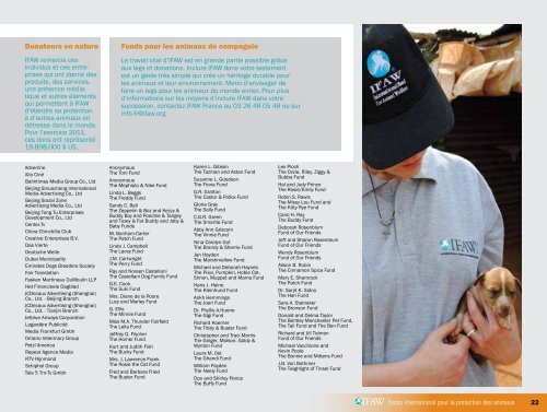 30 juin 2012 Fonds international pour la protection des animaux
