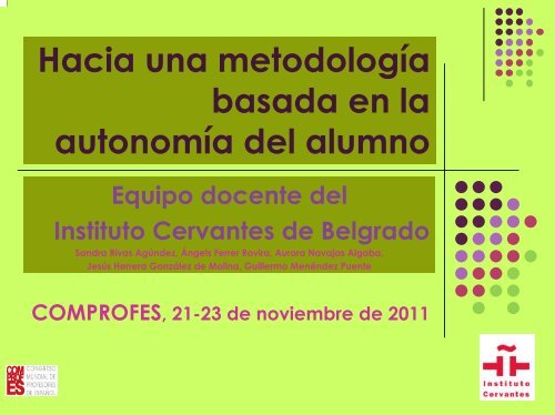 Hacia una metodología basada en la autonomía del alumno