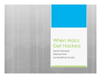 When Macs Get Hacked - SANS Computer Forensics