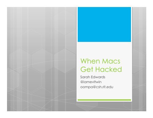 When Macs Get Hacked Sans Computer Forensics