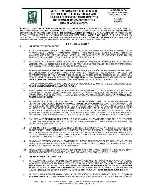 Contrato digitalizado - compras del IMSS - Instituto Mexicano del ...
