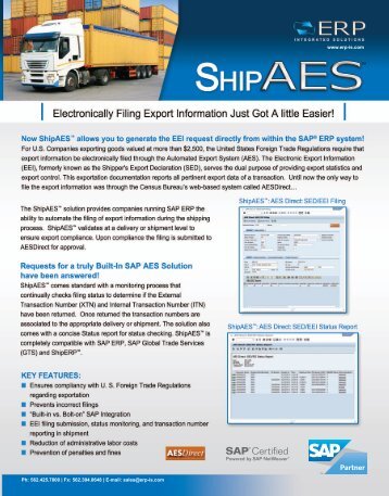 ShipAES - Built-In SAP AES Solution