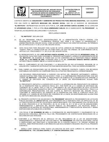 Contrato digitalizado - compras del IMSS - Instituto Mexicano del ...