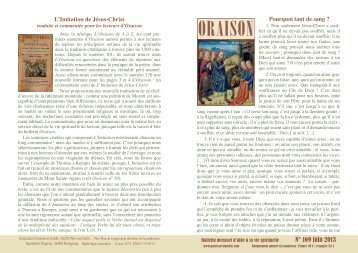 dernier bulletin Oraison - Paroisse et Famille