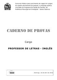 CADERNO DE PROVAS - Concursos