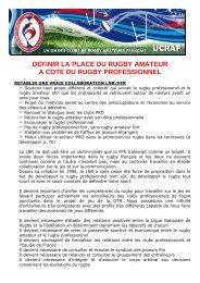 CHARTE POUR LE RUGBY AMATEUR - Votre partenaire du monde ...