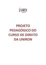 PROJETO PEDAGÓGICO DO CURSO DE DIREITO DA UNIRON