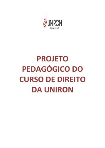 PROJETO PEDAGÓGICO DO CURSO DE DIREITO DA UNIRON