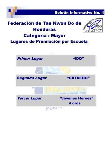 BOLETIN INFORMATIVO No.4 Tae Kwon Do ... - Condepah