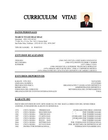 Curriculum Vitae Marco Tulio Diaz Quijote 2012 - Condepah