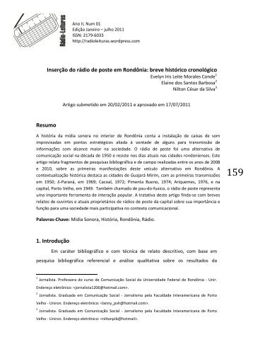 Inserção do rádio de poste em Rondônia: breve ... - Rádio-Leituras