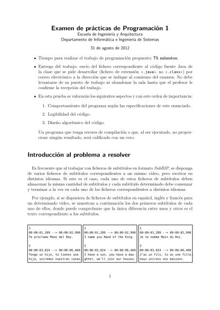 Examen de prácticas de Programación 1