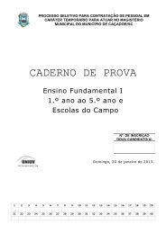 CADERNO DE PROVA - Concursos - UNIUV