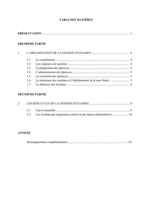 Résultats aux épreuves uniques de juin 2011 - Ministère de l ...