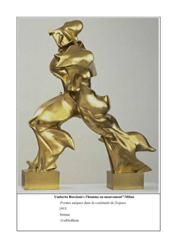 Umberto Boccioni/« l'homme en mouvement"/Milan Formes uniques ...