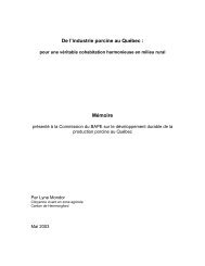 De l'industrie porcine au Québec : Mémoire - BAPE - Gouvernement ...