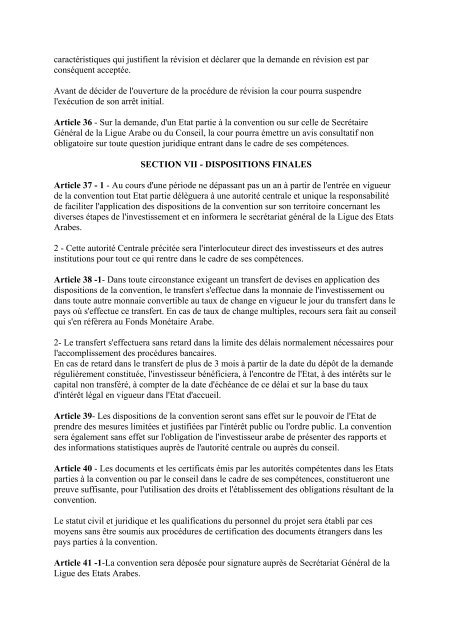 Convention unifiée pour l'investissement des capitaux ... - unctad