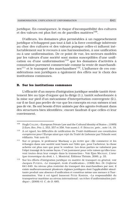 Harmonisation, unification et uniformisation. Plaidoyer pour un ...