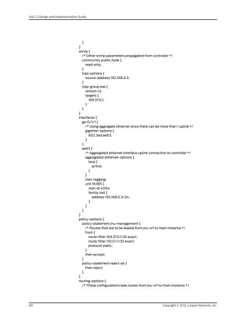 Designing and Implementing a Junos Node Unifier Network