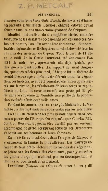 Histoire des insectes : traitant de leurs moeurs et de leurs ...