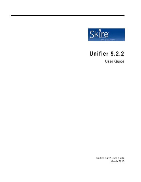 Unifier User Guide.book