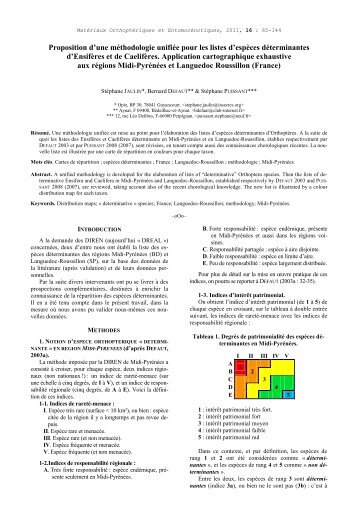 Proposition d'une méthodologie unifiée pour les listes d ... - Ascete