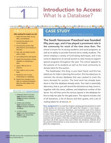 Introduction to Access: What Is a Database? - Pearson