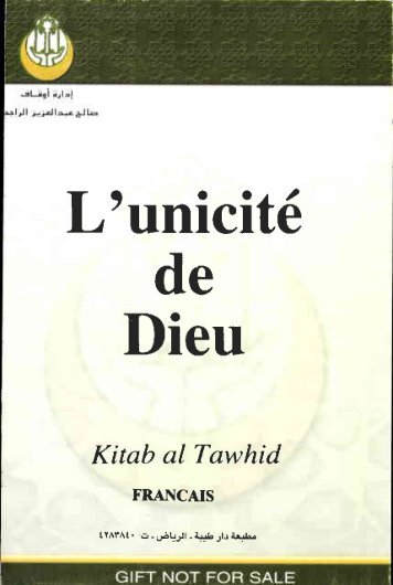 L'unicité de Dieu