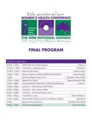 final Program - Conference website - Australian Women's Health ...