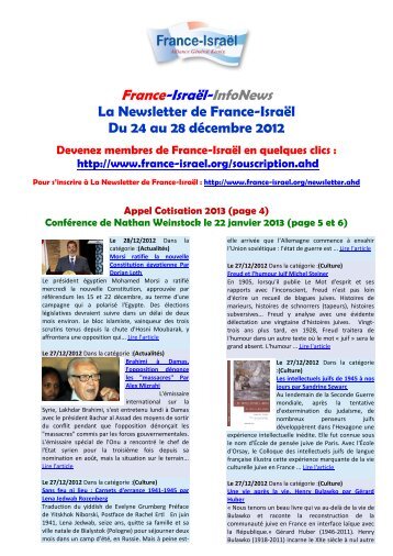 Lire un PDF associé à cet article - Association France-Israël