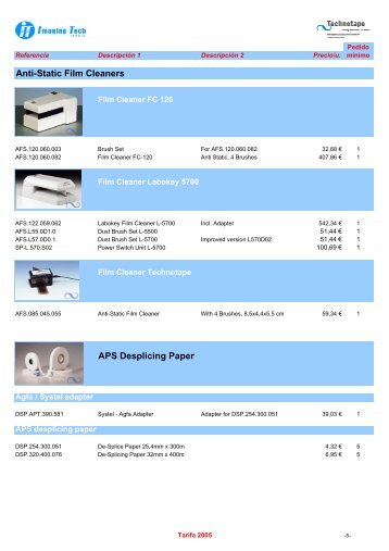 consumibles - Imaging Tech Iberia