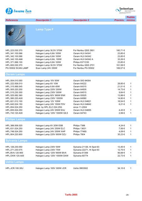 consumibles - Imaging Tech Iberia