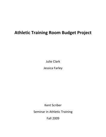 Athletic Training Room Budget Project - Student & Alumni ...