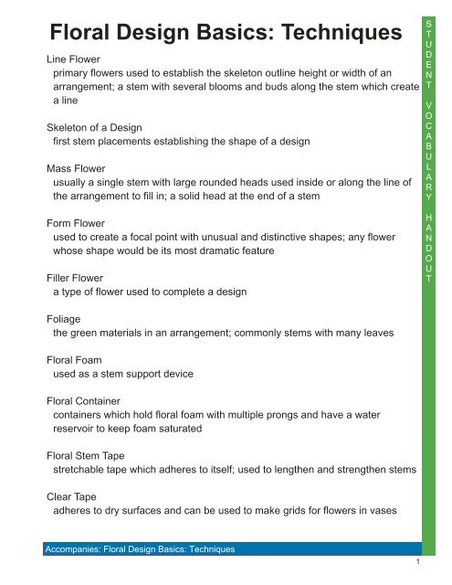 Special Arrangements Worksheet Floral Design Answers - A Worksheet Blog