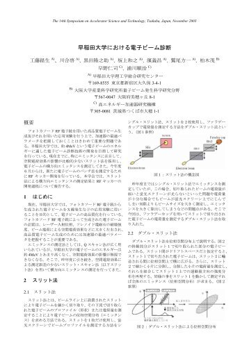 早稲田大学における電子ビーム診断