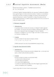 Montreal Cognitive Assessment(MoCA) : instructions pour ... - Cofemer