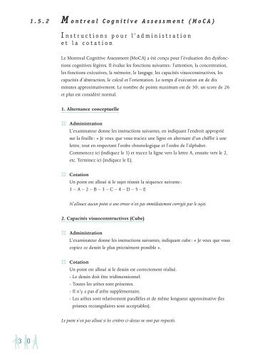 Montreal Cognitive Assessment(MoCA) : instructions pour ... - Cofemer