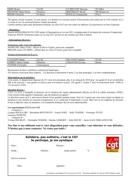 Le compte-rendu CGT - Syndicat CGT des Finances Publiques - La cgt