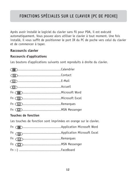 Wireless PDA Keyboard Clavier sans fil pour PDA Drahtlose ... - Belkin
