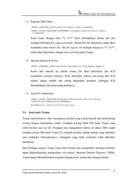 DETEKSI TROJAN DAN PENANGANANNYA - Budi Rahardjo