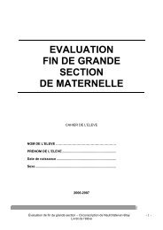 EVALUATION FIN DE GRANDE SECTION DE MATERNELLE