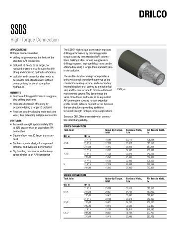 SSDS High-Torque Connection - Schlumberger