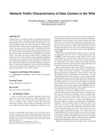 Network Traffic Characteristics of Data Centers in the Wild - Sigcomm