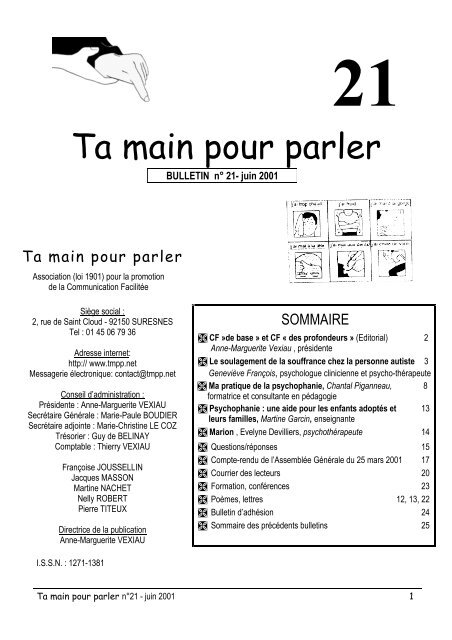 Téléchargez le bulletin n°21 - Ta Main Pour Parler (TMPP)