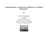 “Optimization of Aperture Efficiency of GMRT Antennas”