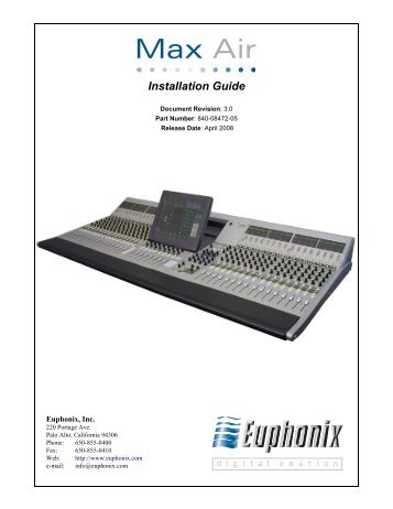 Installation Guide - Euphonix