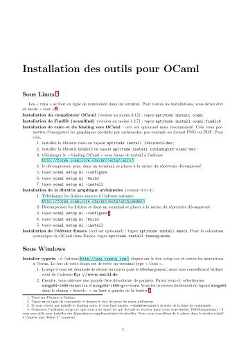 Installation des outils pour OCaml