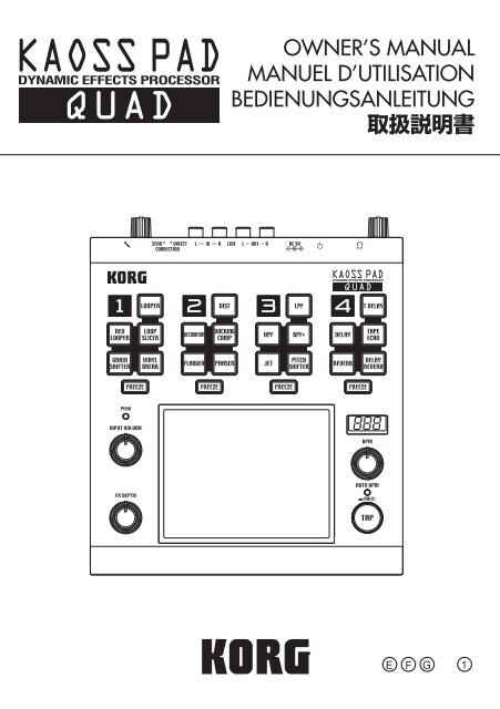 KAOSS PAD QUAD Owner's Manual - Korg