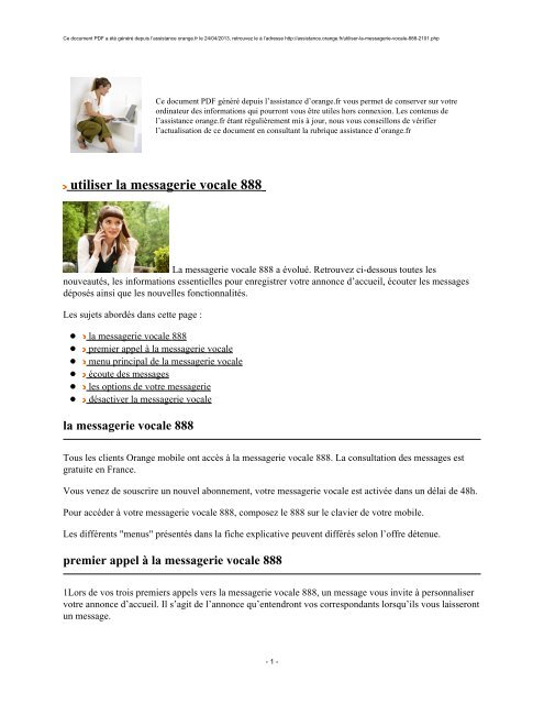 Utiliser La Messagerie Vocale 888 Assistance Orange