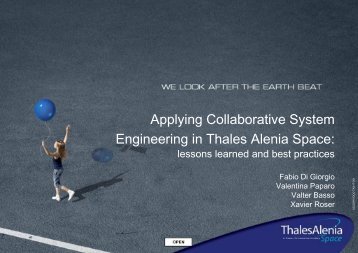 Applying Collaborative System Engineering in Thales Alenia Space: